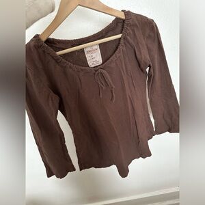 Brown Long Sleeve Top
